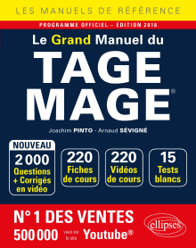 Le Grand Manuel du TAGE MAGE® - 220 fiches de cours, 15 tests blancs, 2000 questions + corrigés en vidéo -  édition 2018