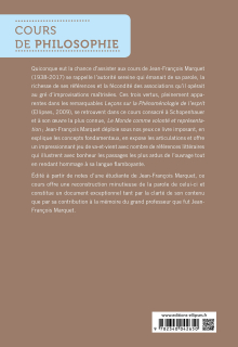 Représentation et Volonté : Leçons sur la philosophie de Schopenhauer