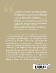 Le vocabulaire de Merleau-Ponty