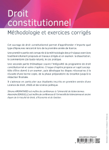 Droit constitutionnel - Méthodologie et exercices corrigés