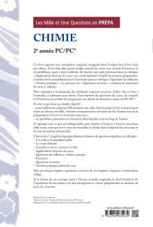 Les 1001 questions de la chimie en prépa - 2e année PC/PC* - 3e édition actualisée