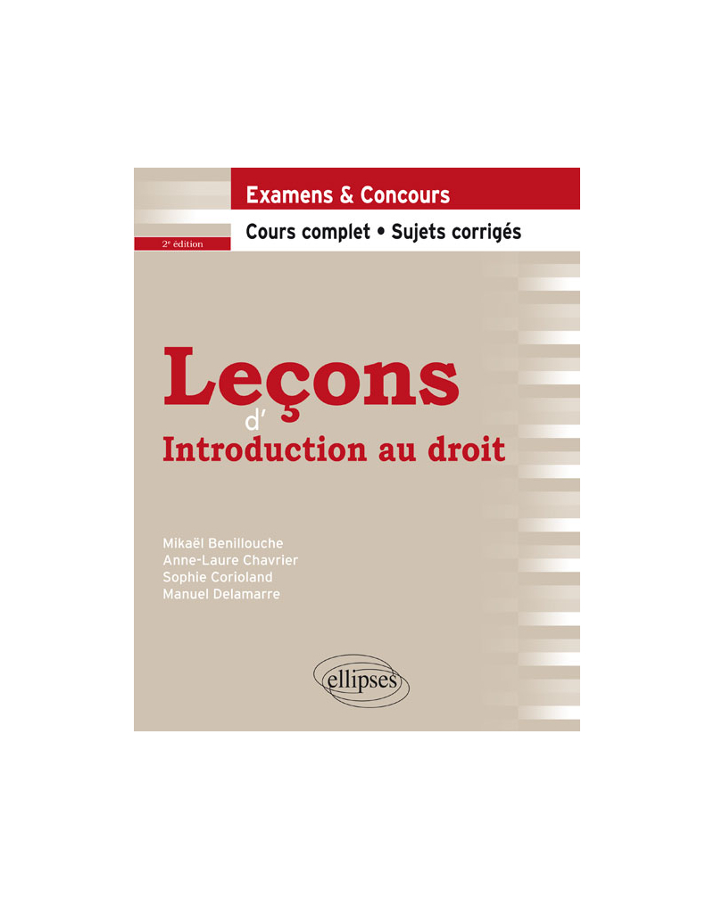Leçons d’Introduction au droit, 2e édition