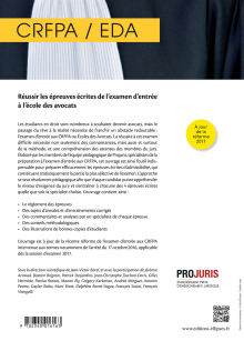Réussir les épreuves écrites de l'examen d'entrée à l'école des avocats (EDA/CRFPA)