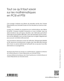 Tout ce qu’il faut savoir sur les mathématiques en PCSI et PTSI - Cours complet avec démonstrations, 167 méthodes, 228 exemples détaillés et 387 exercices d’entraînement corrigés
