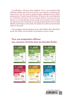 Mathématiques 24 jours pour préparer l’oral des concours Centrale/Supélec/Mines/Ponts - Filière PSI - 2ème édition actualisée