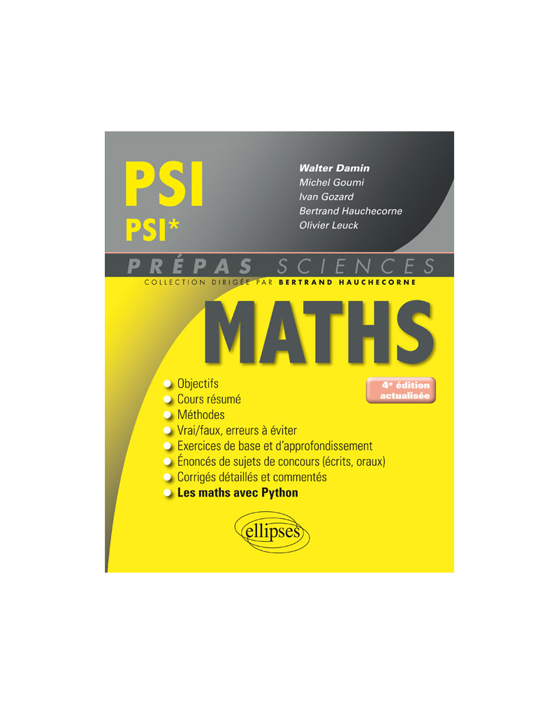 Mathématiques PSI/PSI* - 4e édition actualisée