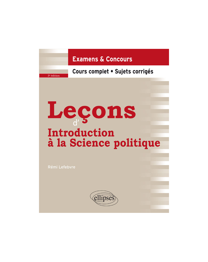 Leçons d'introduction à la Science politique - 3e édition