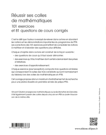 Réussir ses colles de mathématiques : 101 exercices et 81 questions de cours corrigés