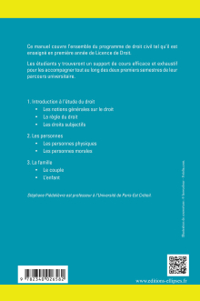 Droit civil. Tout le programme de la L1. Introduction à l'étude du droit, Les personnes, La famille
