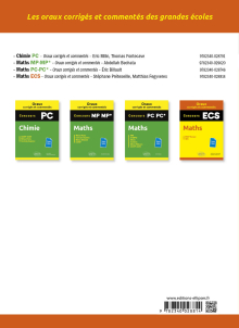 Oraux corrigés et commentés de mathématiques – Concours ECS