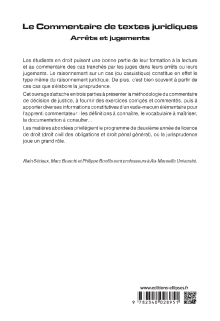 Le Commentaire de textes juridiques. Arrêts et jugements - 4e édition