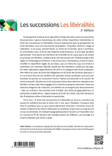 Les successions, les libéralités - 2e édition