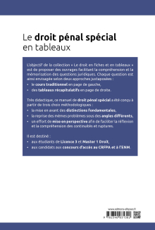 Le droit pénal spécial en tableaux
