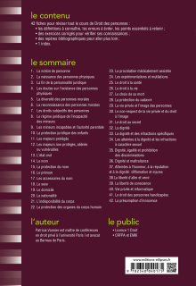 Fiches de droit des personnes - 3e édition