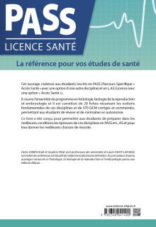 Histologie, biologie de la reproduction et embryologie en PASS et LAS