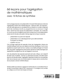 66 leçons pour l'agrégation de mathématiques - avec 10 fiches de synthèse