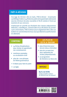 Prêt-à-réviser. Allemand. Grammaire synthétique en 54 fiches pratiques avec exercices corrigés [B2-C1] - 2e édition