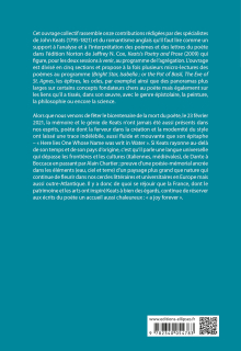 Agrégation anglais 2022. John Keats. "Keats's Poetry and Prose"