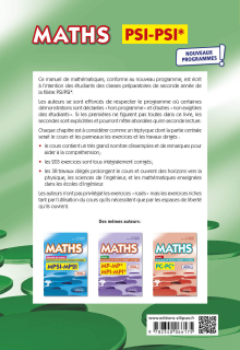 Maths, cours, exercices et travaux dirigés corrigés - PSI/PSI* - Programme 2022