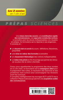 Formulaire Mathématiques - Informatique - ECT 1re et 2e années - Programme 2022 - 2e édition