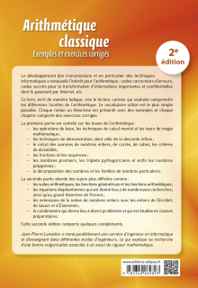 Arithmétique classique - Exemples et exercices corrigés - 2e édition