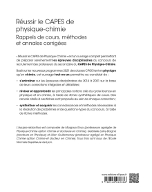 Réussir le CAPES de physique-chimie - Rappels de cours, méthodes et annales corrigées