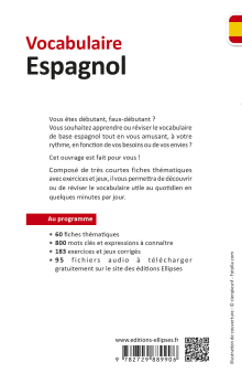 Vocabulaire espagnol de base. Niveau débutant. Avec fichiers audio et exercices corrigés