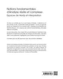 Notions fondamentales d’Analyse réelle et complexe - Espaces de Hardy et interpolation - Avec exercices corrigés