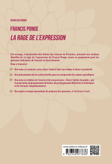 Français. Première. L'œuvre et son parcours. Francis Ponge - La rage de l'expression / parcours : dans l'atelier du poète