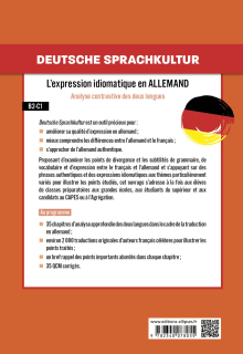 Deutsche Sprachkultur. L'expression idiomatique en allemand. - Analyse contrastive des deux langues. B2-C1. CPGE - université - CAPES - Agrégation