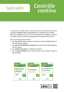 Spécialité SVT - Première - Résumés de cours, exercices et contrôles corrigés - 4e édition