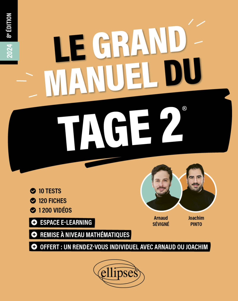 Le Grand Manuel du TAGE 2 - 10 tests blancs + 120 fiches de cours + 1000 vidéos - 8e édition - édition 2024