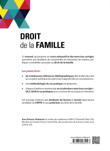 Droit de la famille - Cours et exercices d'application