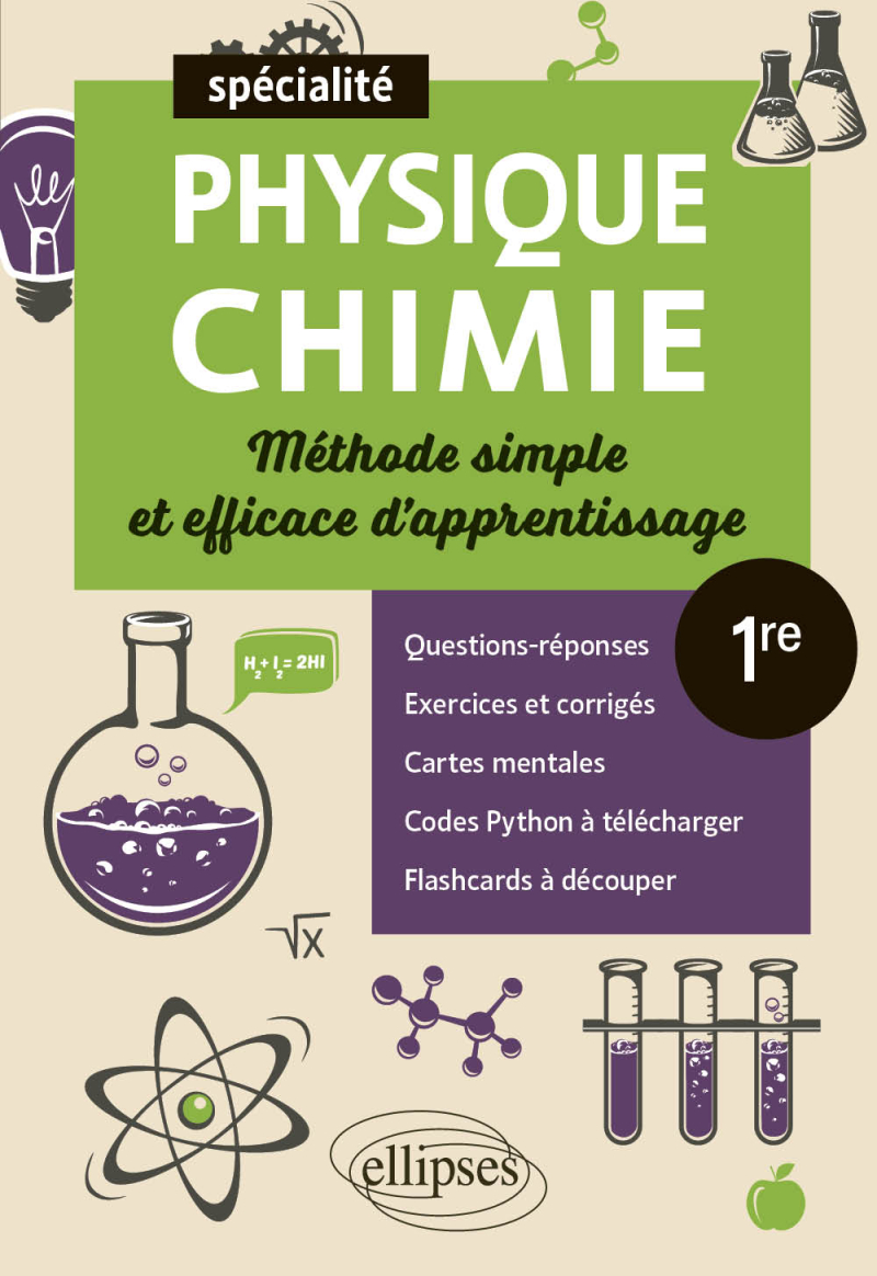 Spé Physique-chimie - Première - Méthode simple et efficace d'apprentissage - Questions-réponses, exercices et corrigés, cartes mentales et flashcards à découper