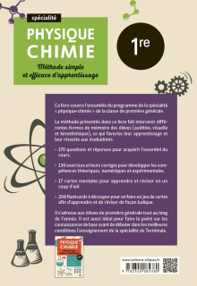 Spé Physique-chimie - Première - Méthode simple et efficace d'apprentissage - Questions-réponses, exercices et corrigés, cartes mentales et flashcards à découper