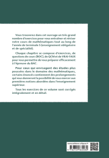 Mathématiques-Exos : 280 exercices, 19 QCM, 13 questions de cours de Terminale S solutions entièrement rédigées - 3e édition