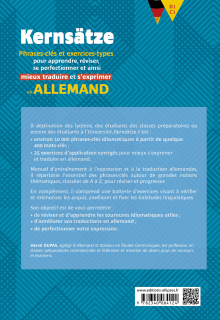 Allemand. Kernsätze. B1-C1. Phrases-clés et exercices-types - pour apprendre, réviser, se perfectionner et ainsi mieux traduire et s'exprimer en allemand