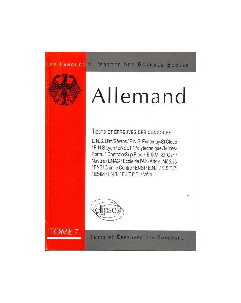 L'Allemand tome 7 épreuves 84/89