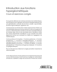 Introduction aux fonctions hypergéométriques - Cours et exercices corrigés