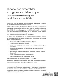 Théorie des ensembles et logique mathématique - Des infinis mathématiques aux théorèmes de Gödel