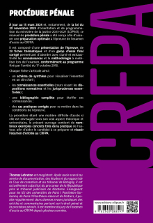 Procédure pénale - CRFPA 2024 - A jour de la loi du 20 novembre 2023 d'orientation et de programmation du ministère de la justice 2023-2027 (LOPMJ) - 2e édition