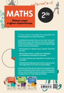 Mathématiques - Seconde - Méthode simple et efficace d'apprentissage - Questions-réponses, exercices et corrigés, cartes mentales et flashcards à découper