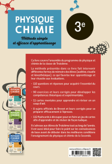 Physique-Chimie - Troisième - Méthode simple et efficace d'apprentissage - Questions-réponses, exercices et corrigés, cartes mentales, sujets de Brevet corrigés et flashcards à découper