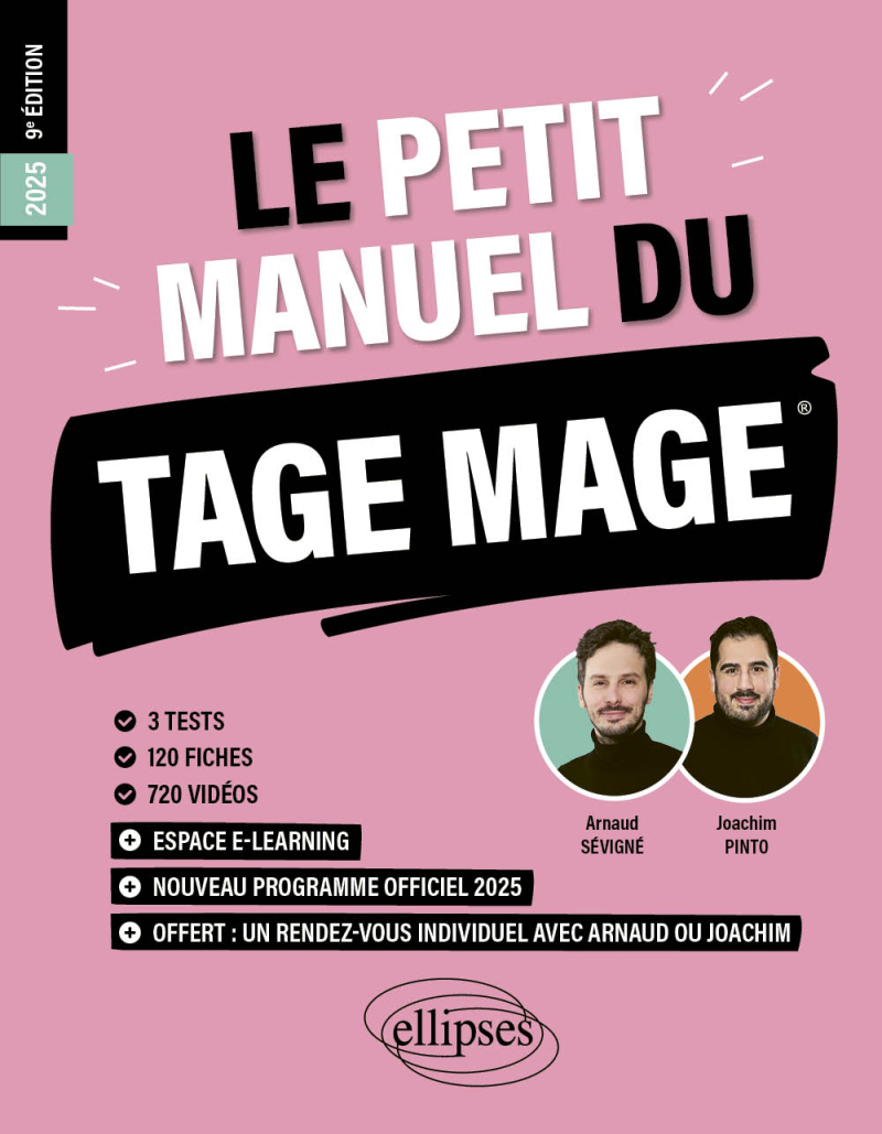 Le Petit Manuel du TAGE MAGE - 3 tests blancs + 120 fiches de cours + 600 questions + 600 vidéos - 9e édition - édition 2025