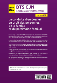 La conduite d'un dossier en droit des personnes, de la famille et du patrimoine familial (U5) - BTS collaborateur juriste notarial