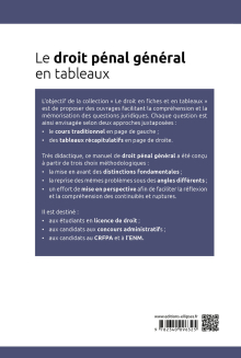 Le droit pénal général en tableaux - A jour au 1er avril 2024 - 2e édition
