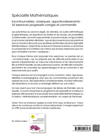 Première – Spécialité mathématiques - Incontournables, classiques, rappels de cours : 33 exercices progressifs corrigés et commentés
