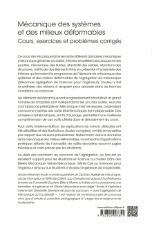 Mécanique des systèmes et des milieux déformables - Cours, exercices et problèmes corrigés - 3e édition