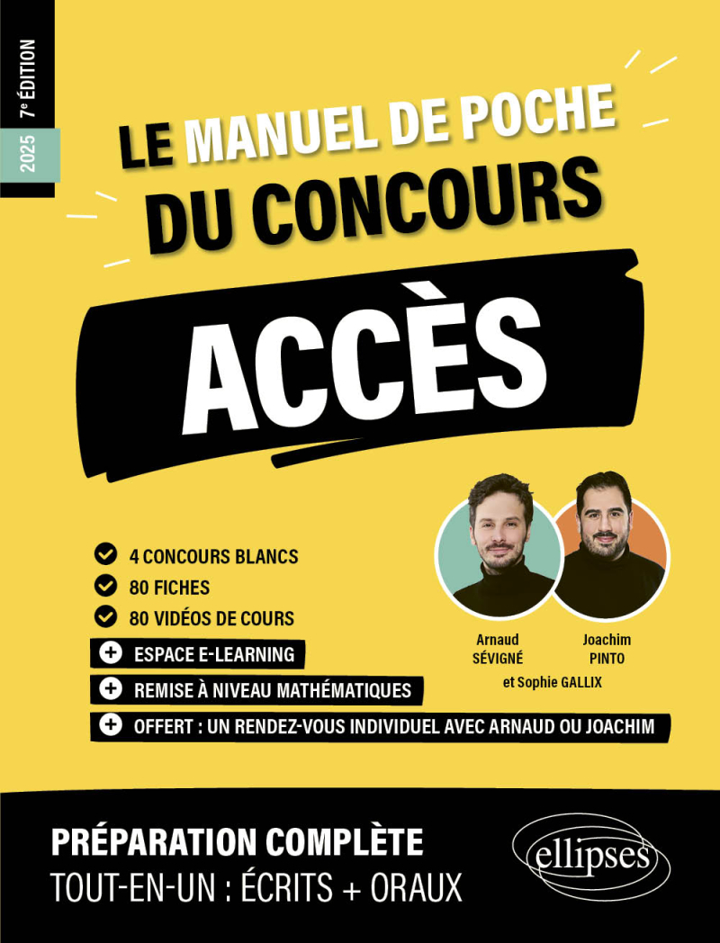 Le Manuel de POCHE du concours ACCES - 80 fiches, 80 vidéos de cours, 6 tests, 500 questions + corrigés en vidéo - 7e édition - édition 2025