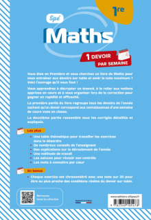 Spé Maths. Première - Devenir incollable en devoirs sur table